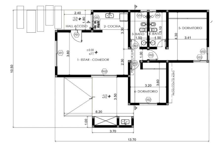 CASA MINIMALISTA TRES AMBIENTES LA ARBOLADA | MERLO | LOTE 1 VIVIENDA 2