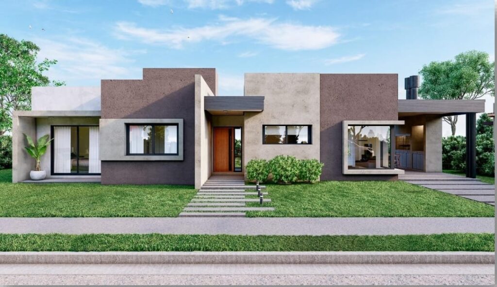 CASA MINIMALISTA DE 3 AMBIENTES LA ARBOLADA | MERLO | LOTE 6 VIVIENDA 1